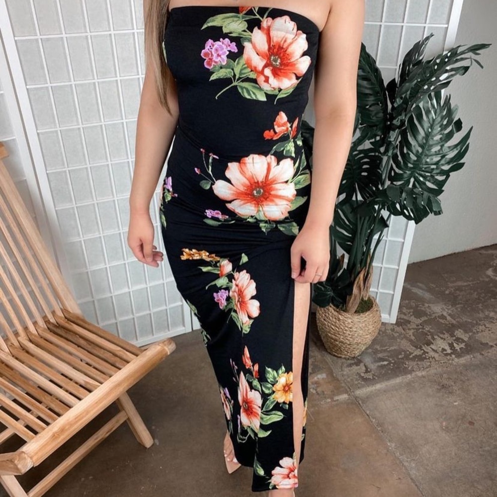 Floral Black Maxi Dress